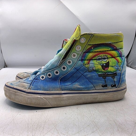 Vans Sk8-Hi x Spongebob Squarepants Womens Size 6.5 Blue Sneaker Shoes Walking - Picture 13 of 13